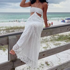 SHEIN White Lace Maxi Dress